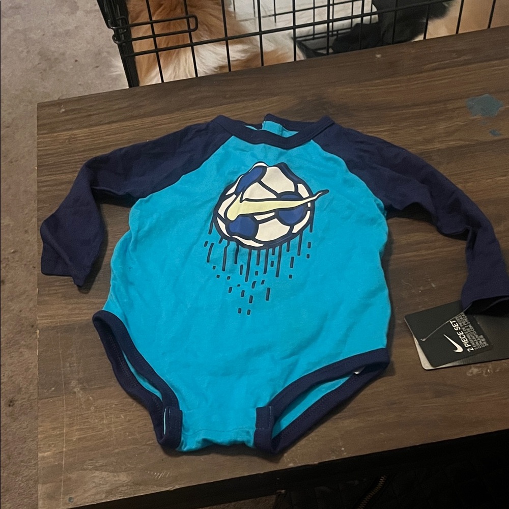 Nike Blue and Navy & Gray and Red Baby One Piece Longsleeve